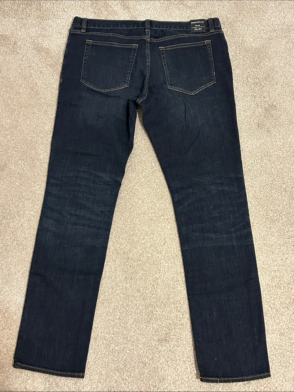 J Crew Mercantile Men's Dark Blue Slim Straight-Leg Jeans size 35x32
